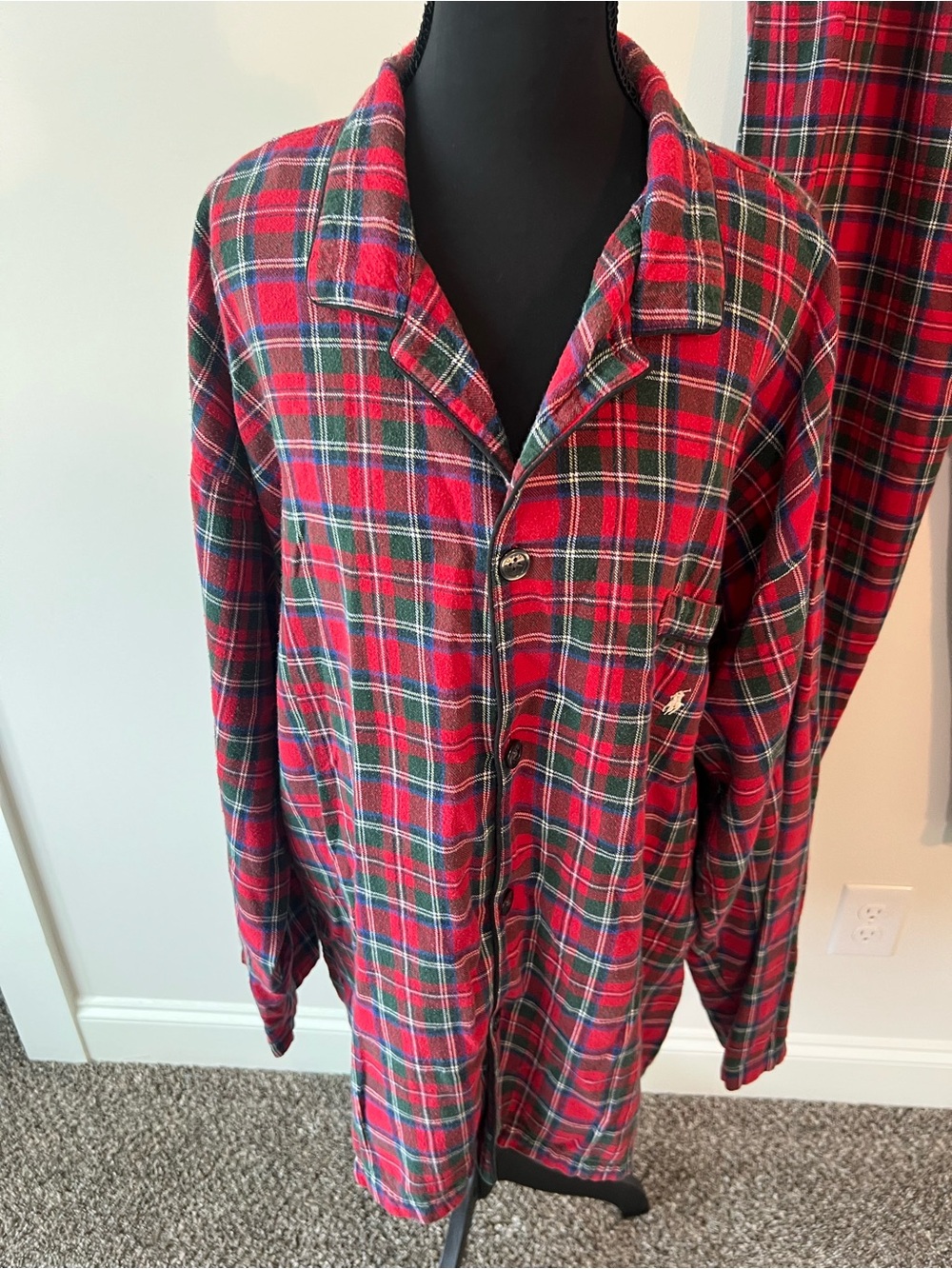 Polo Ralph Lauren Plaid Flannel Panama Set with Horse Logo - Picture 2 of 10